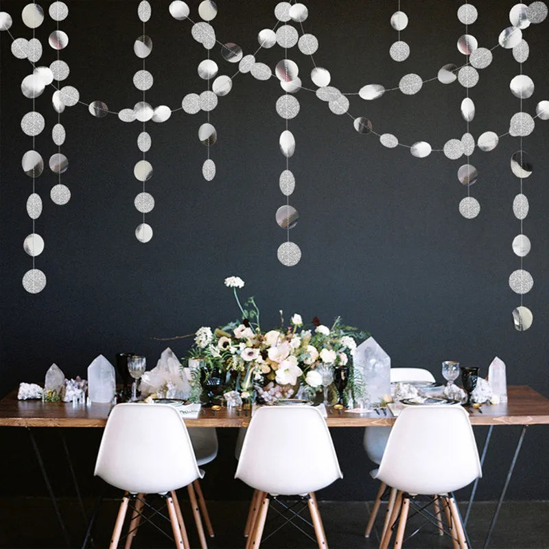 4M Paper Star Round Garland Banner Adult Birthday Party Decorations Kids Boy Girl Baby Shower Hanging Curtain DIY Wedding Decor