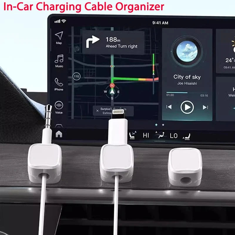 Magnetic Cable Clip, Cable Holder, Self-Adhesive Wire Holder, Cable Organizer for Home Office Under Desk