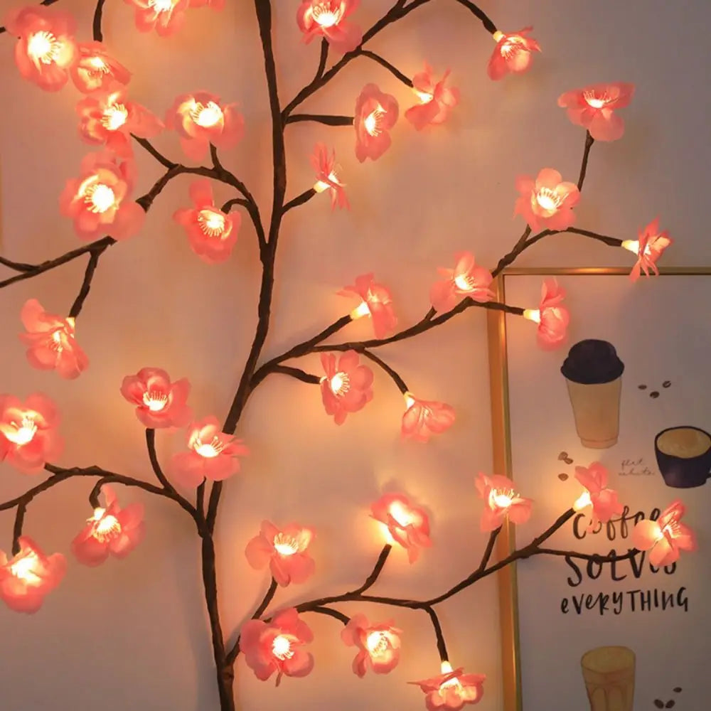 LED Kirschblüten Lichterzweig – Dekorative Wanddeko für Innenräume, USB-betrieben