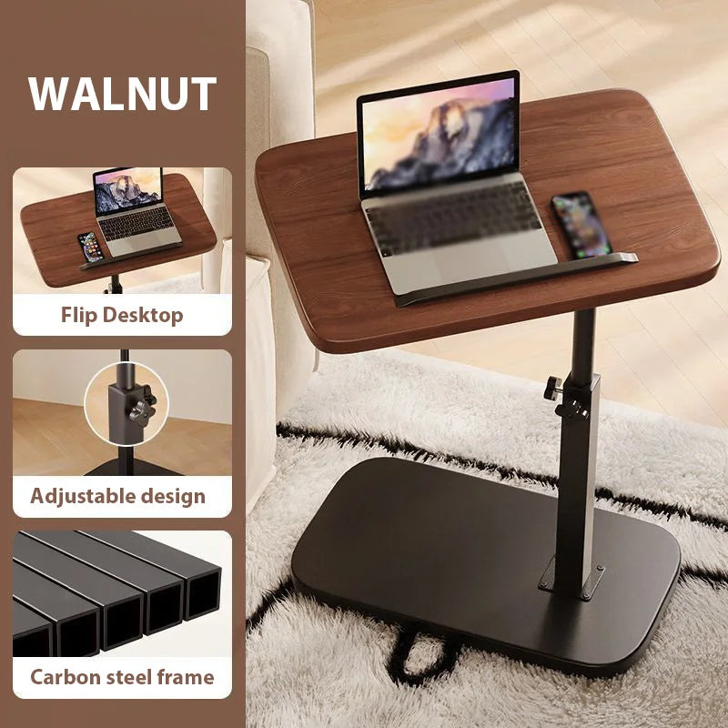Multifunctional Lift Workstation for Small Spaces, Computer Desk, Foldable Bedside Table, Adjustable Laptop Tea Table for Home and Office