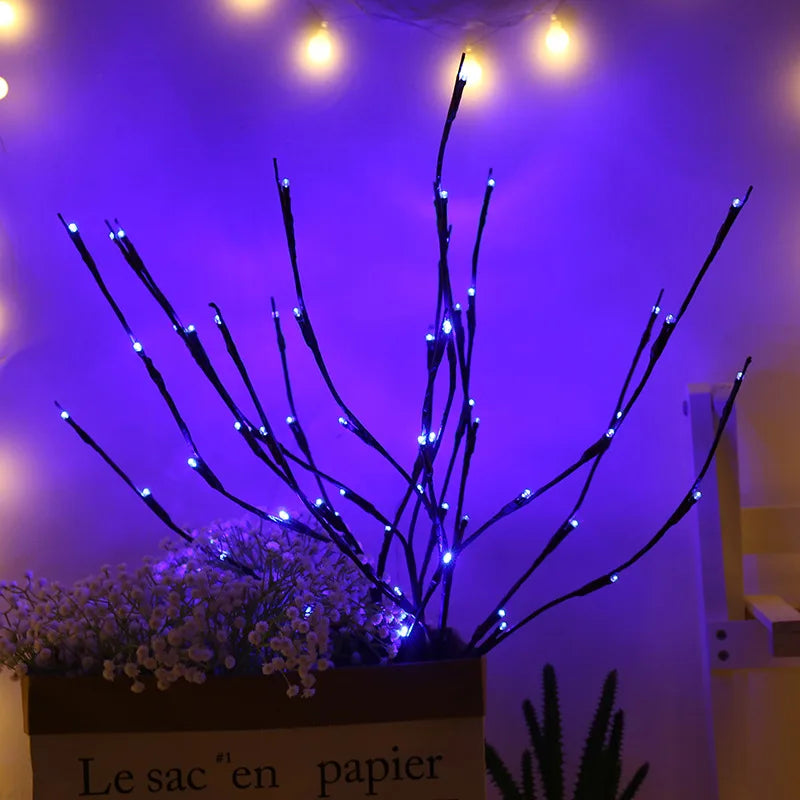 LED Lichterzweig 75cm – 20 LEDs, Batteriebetrieben, Biegbar, für Vase & Deko | 4 Farben