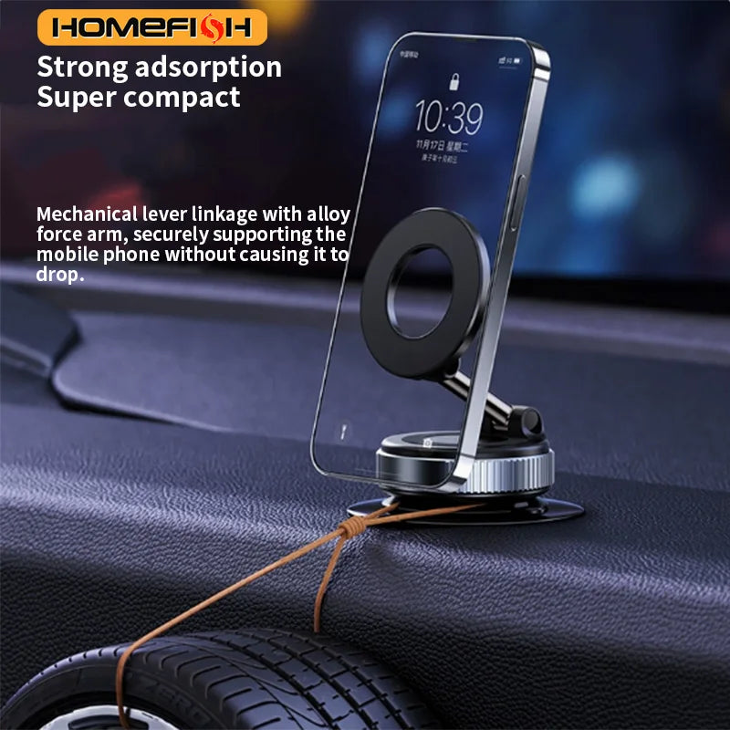 HOMEFISH K007 Magnetic Phone Holder – 360° Three-Axis Rotation, Multi-Scenario Mount