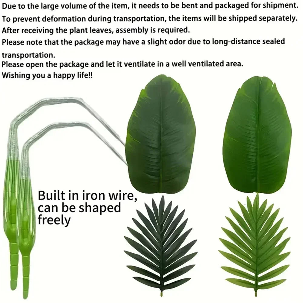 3-piece Artificial Plant Set, Lush Banana Tree, Monstera Palm for Home, Wedding, Garden, Balcony, Office, Decoration