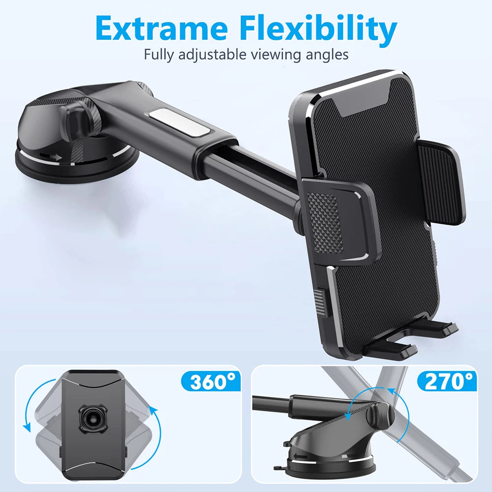 Gravity Sucker Autotelefonhalter 360° °   Rotations-Armaturenbrett, Handy-Ständer, Windschutzscheiben-Telefonhalterung für LKW, Wohnmobile, Fahrzeuge
