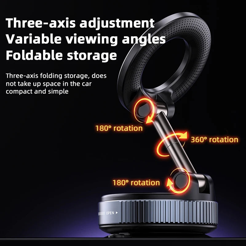 HOMEFISH K007 Magnetic Phone Holder – 360° Three-Axis Rotation, Multi-Scenario Mount