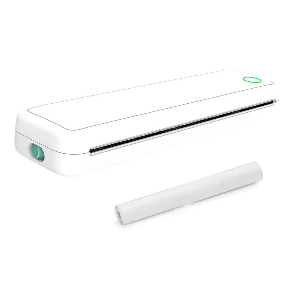 New Portable Mini A4 Printer Inkless Printing, A4 Thermal Printer for Phone, PC, Tattoo Transfer Printer or 5pcs Thermal Paper Rolls