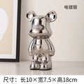 Europäische Galvanik Keramik Bär Puppe Tier Ornamente Home Desktop Dekoration Wohnzimmer Dekoration dekorative Figuren