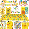 Pokémon Party Set – Pikachu Partygeschirr mit Tellern, Bechern, Servietten & Deko