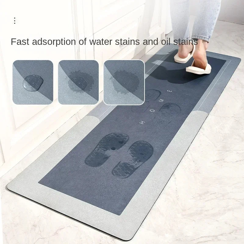 Absorbent kitchen mat, non-slip, waterproof, wipeable, comfortable, standing, kitchen rugs and mats, wipeable, wash-free, long runner rug