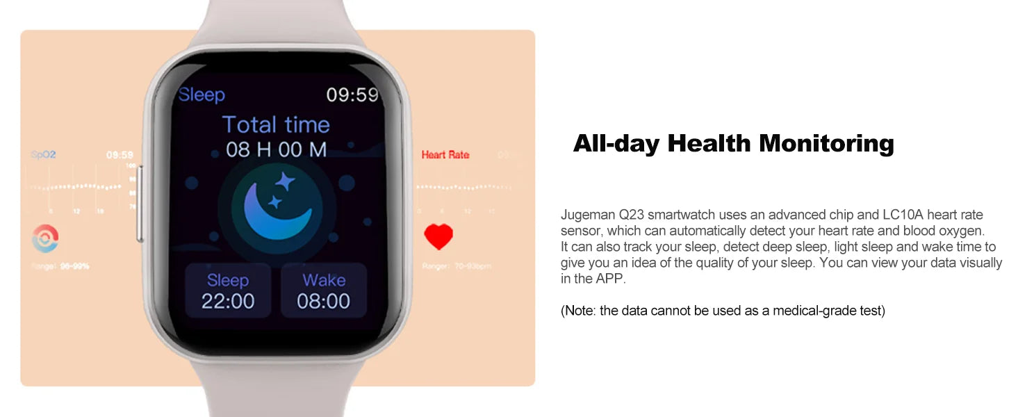 Smartwatch Fitness Tracker für Damen & Herren – 1,69" Touch Display, Schrittzähler & Schlafmonitor