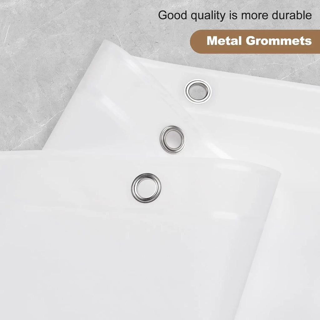 Premium PEVA Shower Curtain - Waterproof and Opaque Shower Liner with Metal Grommets, Silky Feel