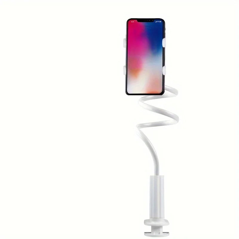 Lazy Night Desktop Cell Phone Clamp Holder, Flexible Long Arm Gooseneck, Lazy Person Mount with Grip, Overhead Live Mount