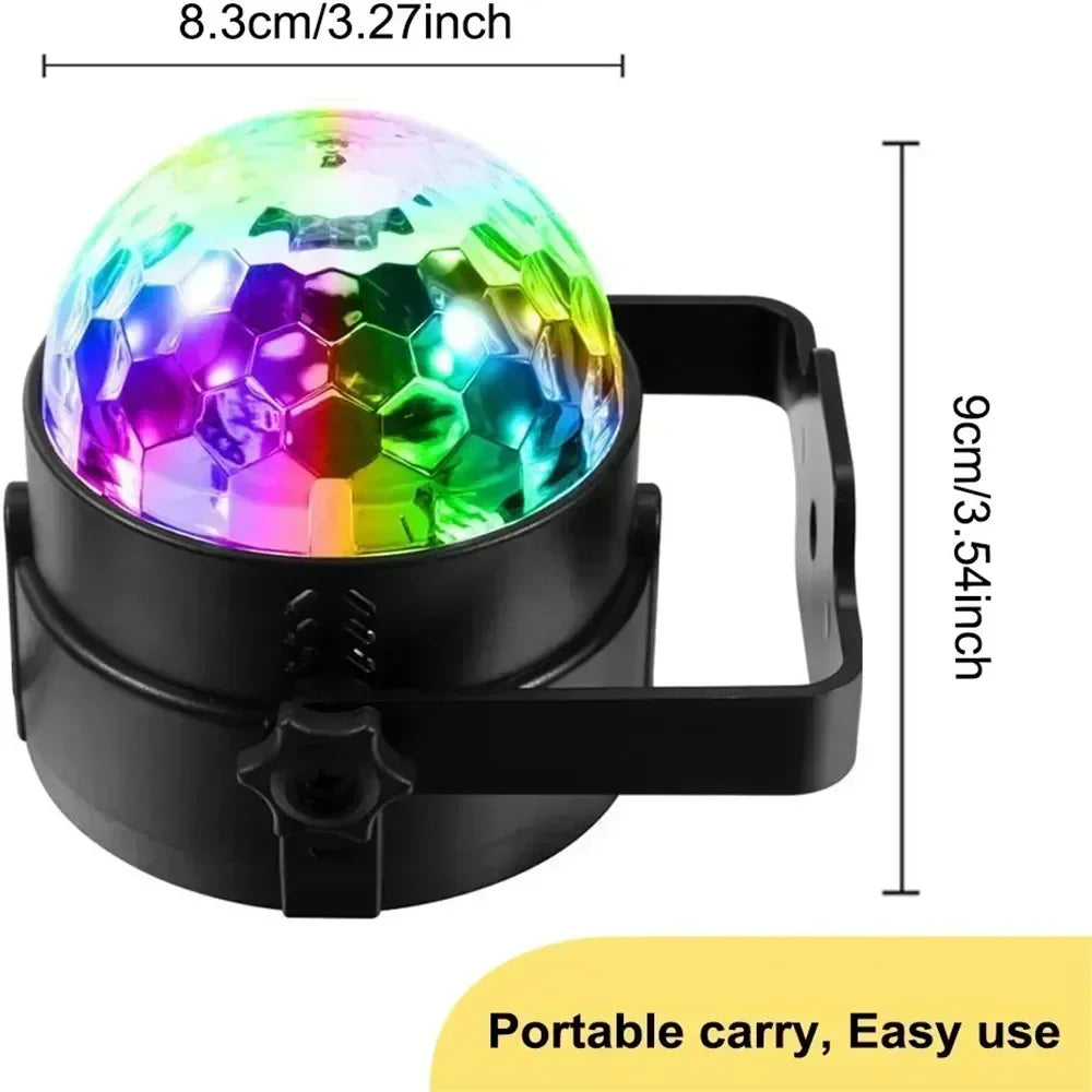 RGB Disco Licht mit Fernbedienung – Rotierender LED Stroboskop Ball für Party, Club & Weihnachten
