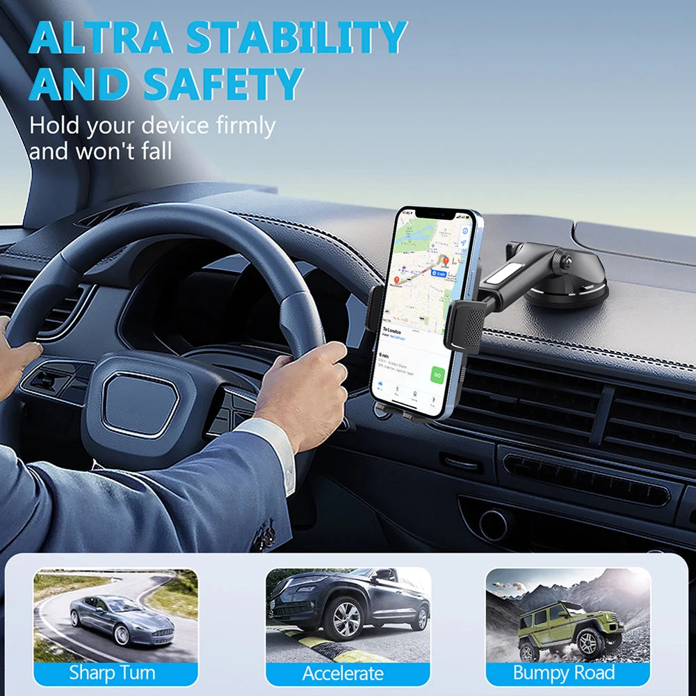 Gravity Sucker Autotelefonhalter 360° °   Rotations-Armaturenbrett, Handy-Ständer, Windschutzscheiben-Telefonhalterung für LKW, Wohnmobile, Fahrzeuge
