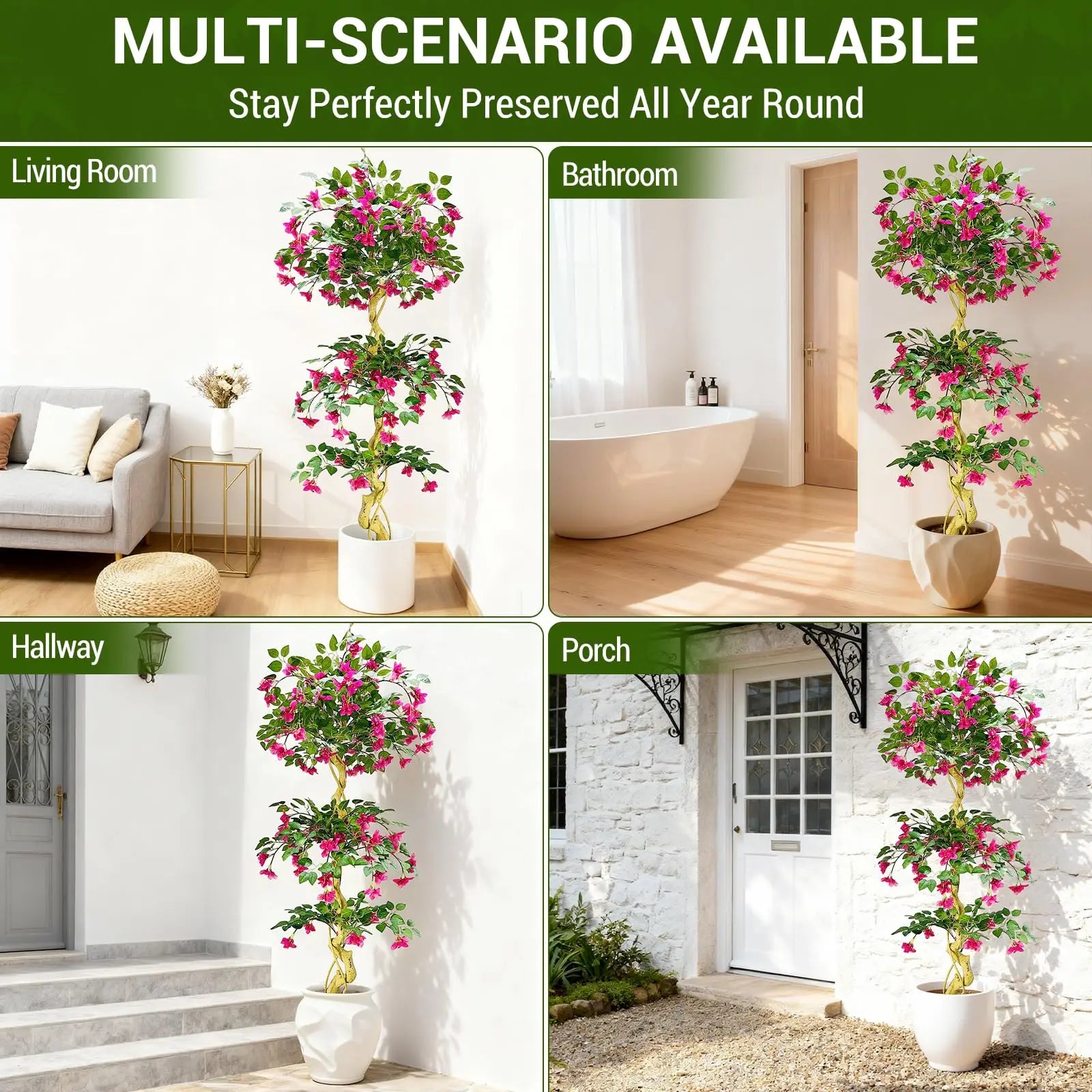 Künstlicher Bougainvillea-Baum im Topf – Lebensecht, UV-beständig | 120/150/180cm