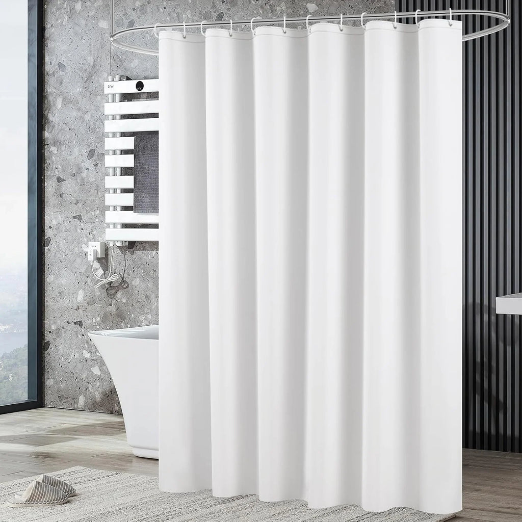 Premium PEVA Shower Curtain - Waterproof and Opaque Shower Liner with Metal Grommets, Silky Feel