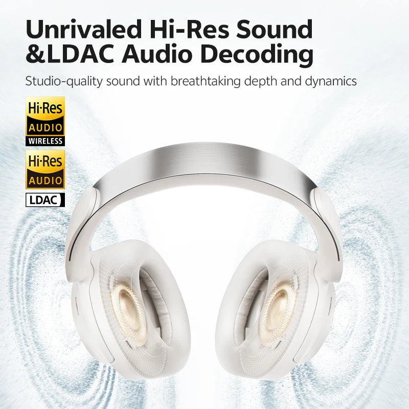 QCY H3S -56dB Adaptive ANC Over-Ear Headphones Hi-Res LDAC Spatial Sound Wireless Headphones Bluetooth 6.0 Dual Driver 102H Headset