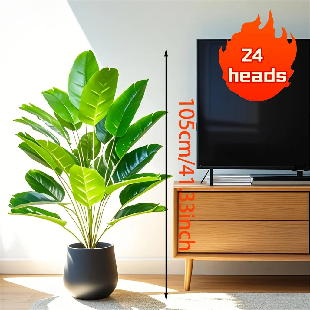 24 Leaves Extra Large Realistic Artificial Palm Plant - High-Quality Tropical Floor Decoration for Indoor and Outdoor Use