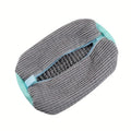 1 piece durable shoe washing machine bag for all shoe types - yellow with blue zipper, oval laundry bag with rich lint I