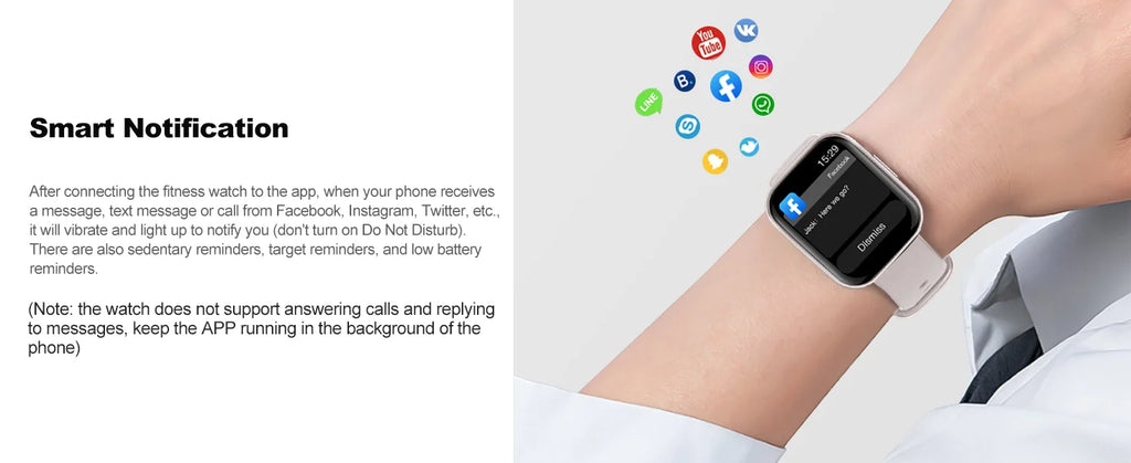 Smartwatch Fitness Tracker für Damen & Herren – 1,69" Touch Display, Schrittzähler & Schlafmonitor