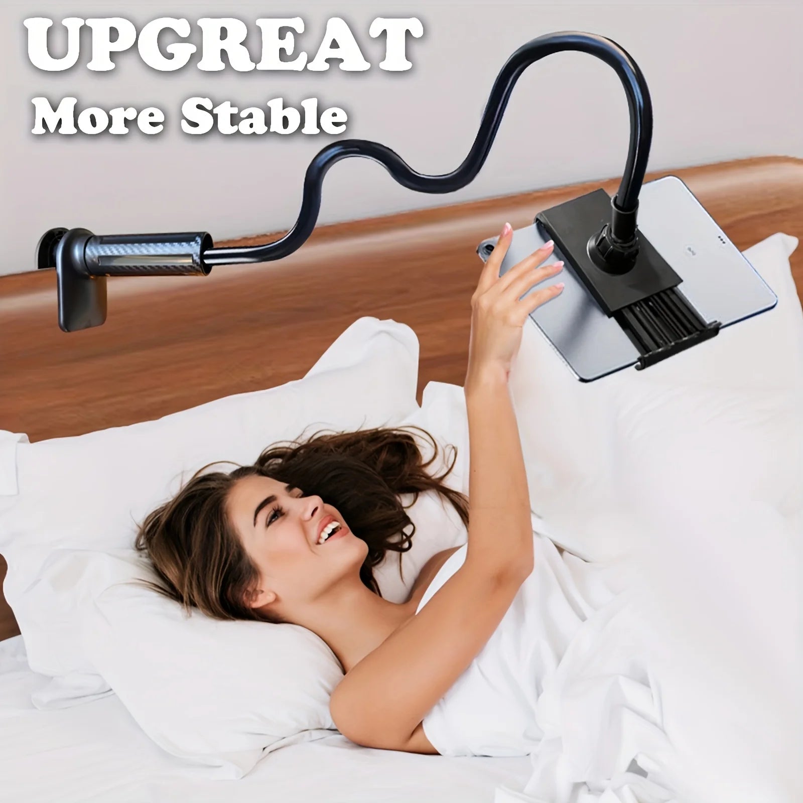 Tablet & Handy Halter mit langem Arm – 360° drehbar, für Bett, Schreibtisch & Kopfteil