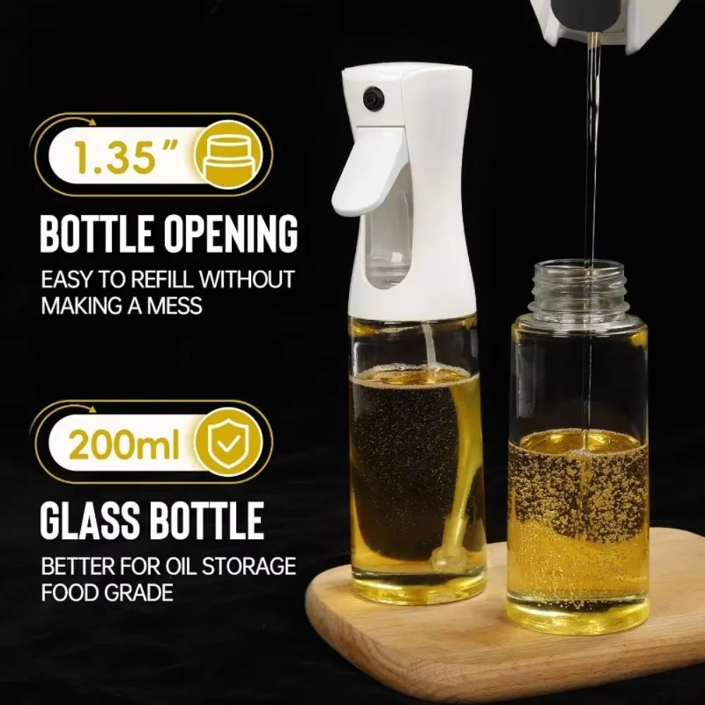 Ölsprühflasche Wiederverwendbar 200/300/500ml – Feiner Sprühnebel für Olivenöl & Essig | Küche & BBQ