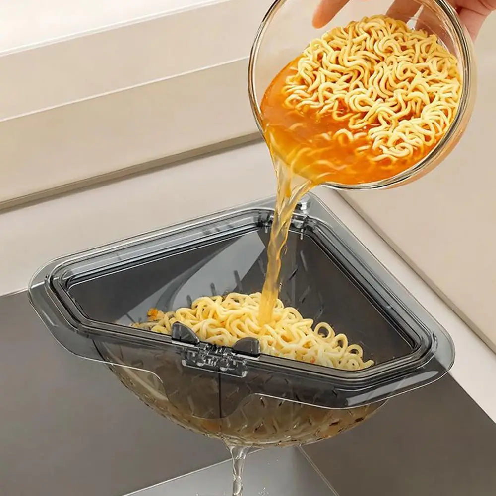 Spülbecken Eckkorb Magnetisch – Abtropfkorb ohne Bohren, Dreieckig | Küche & Bad