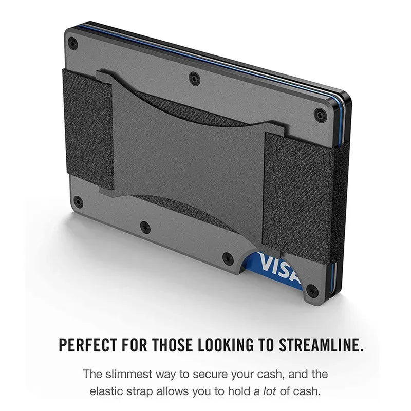 Men's Minimalist Ultra-Thin Carbon Fiber Metal Card Holder, Multi-Language Version RFID Anti-Theft Credit Card Holder