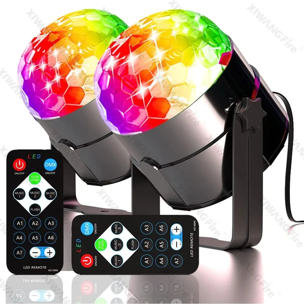 RGB Disco Licht mit Fernbedienung – Rotierender LED Stroboskop Ball für Party, Club & Weihnachten