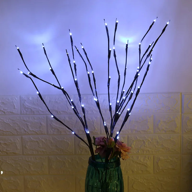 LED Lichterzweig 75cm – 20 LEDs, Batteriebetrieben, Biegbar, für Vase & Deko | 4 Farben