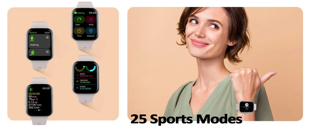 Smartwatch Fitness Tracker für Damen & Herren – 1,69" Touch Display, Schrittzähler & Schlafmonitor