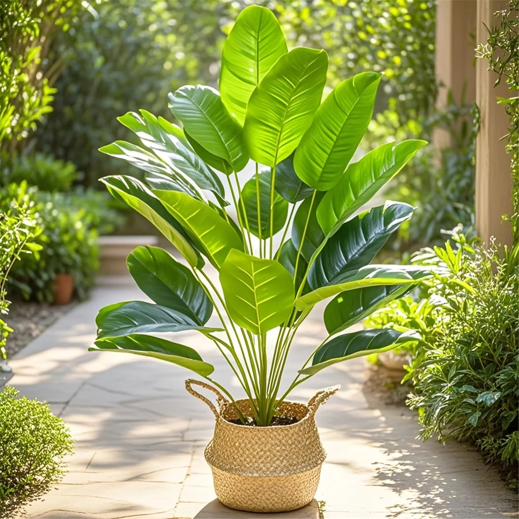 24 Leaves Extra Large Realistic Artificial Palm Plant - High-Quality Tropical Floor Decoration for Indoor and Outdoor Use