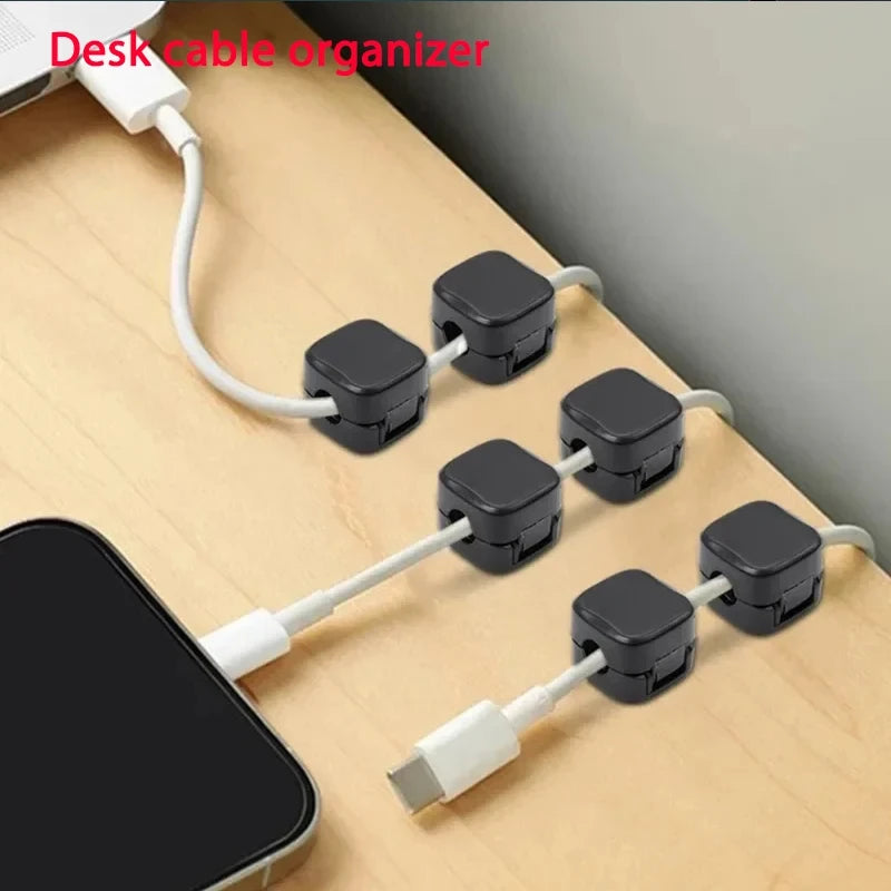 Magnetic Cable Clip, Cable Holder, Self-Adhesive Wire Holder, Cable Organizer for Home Office Under Desk
