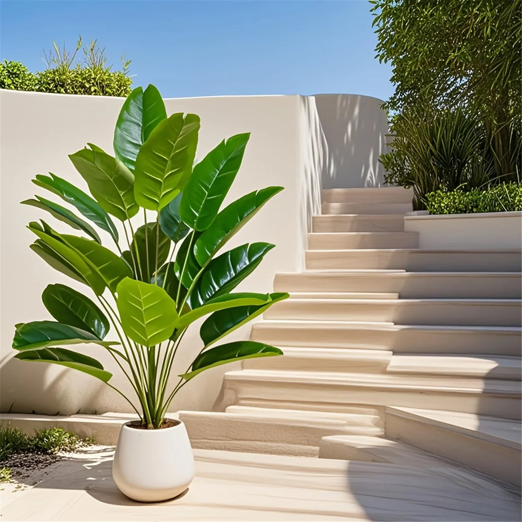 24 Leaves Extra Large Realistic Artificial Palm Plant - High-Quality Tropical Floor Decoration for Indoor and Outdoor Use