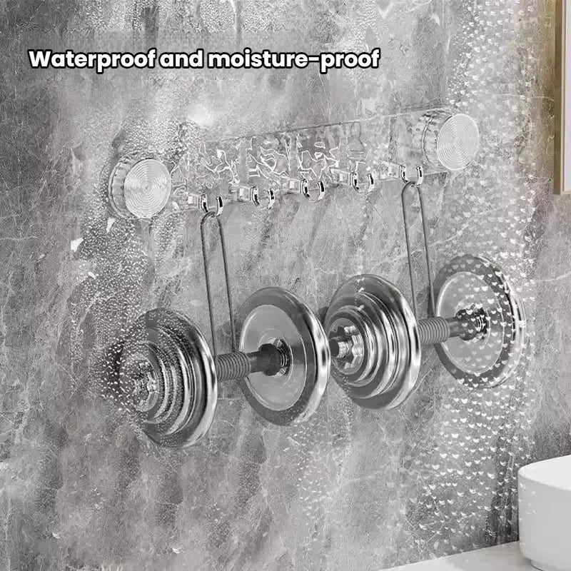 Home Storage Suction Cup Series with 5 Hooks, No Mark, No Punching, Strong Load-Bearing Suction Cup Hooks for Bathroom and Kitchen