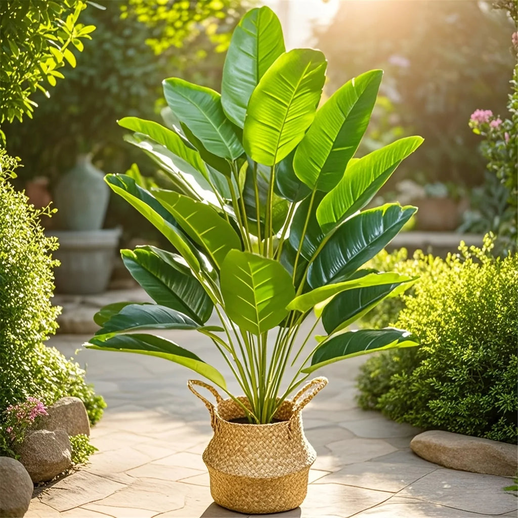 24 Leaves Extra Large Realistic Artificial Palm Plant - High-Quality Tropical Floor Decoration for Indoor and Outdoor Use